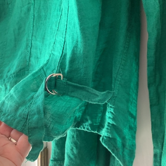 NWT Made In Italy ๐ฎ๐น Puro Lino Green cardigan Jacket Small - Medium - Picture 4 of 4